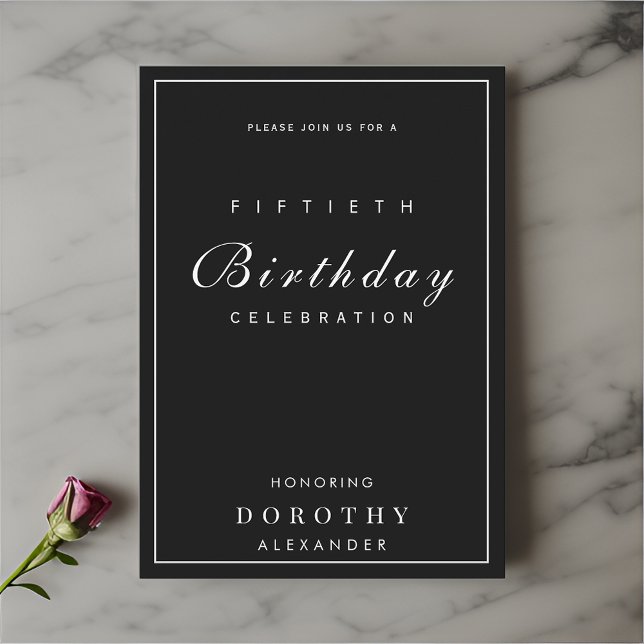 Modern minimalistisk NY Milestone-Vuxen födelsedag Inbjudningar (Skapare uppladdad)