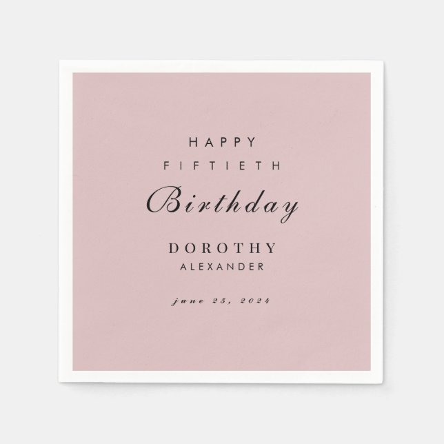 Modern minimalistisk NY Milestone-Vuxen födelsedag Pappersservett (Framsidan)