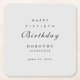 Modern minimalistisk NY Milestone-Vuxen födelsedag Underlägg Papper Kvadrat