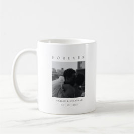 Modern Minimalistisk Nybröllopsfoto Kaffemugg