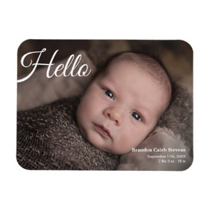 Modern minimalistisk nyfödd Baby-foto Magnet