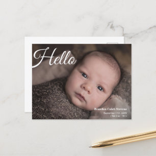 Modern minimalistisk nyfödd Baby-foto Vykort