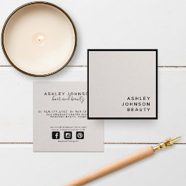 Modern minimalistisk  och svart fyrkantigt visitkort