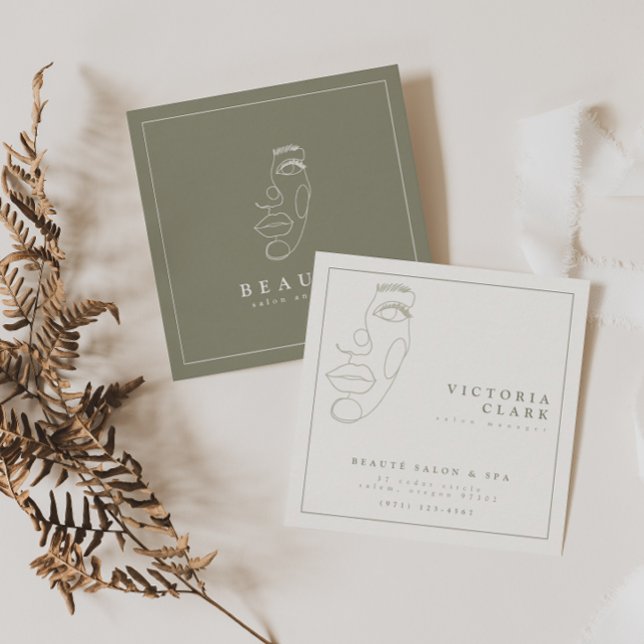Modern minimalistisk olivsalt fyrkantigt visitkort (Skapare uppladdad)