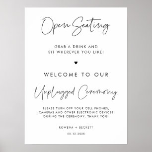 Modern minimalistisk öppen sittplats ej ansluten c poster