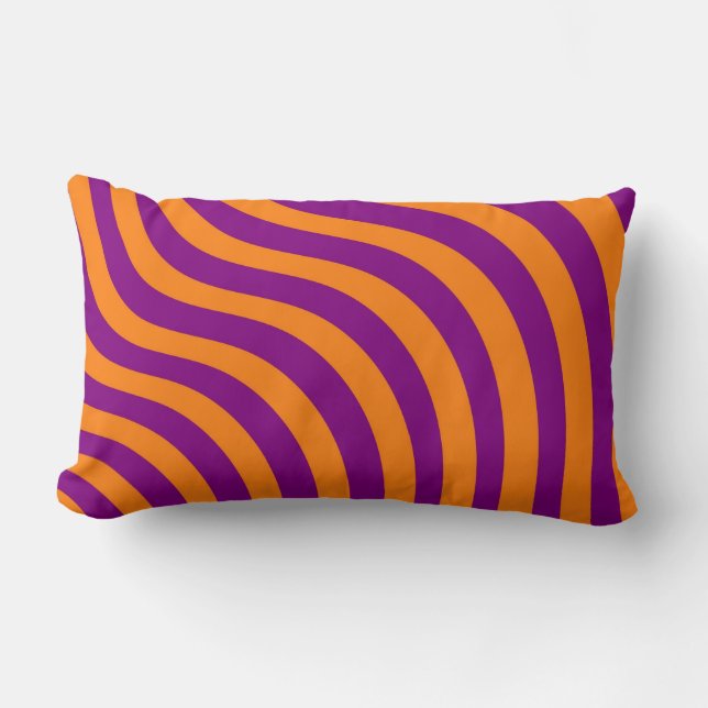 Modern minimalistisk Orange av Lila Zebra Rand Lumbarkudde (Framsida)