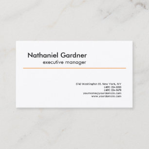Modern, minimalistisk Orange vit med enkelt Kreati Visitkort