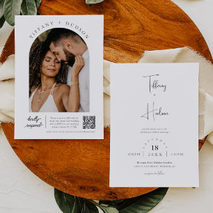 Modern minimalistisk OSA av QR-kod för Bröllop-bil Inbjudningar