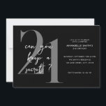 Modern minimalistisk överraskning 21:a födelsedag inbjudningar<br><div class="desc">Modern minimalistisk överraskningsinbjudan på 21:a födelsedag med enkel design med typografi av chic och elegant.</div>