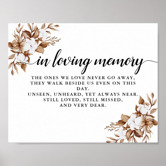 Modern minimalistisk pampas Grass Bouquet Bröllop Poster (Framsidan)