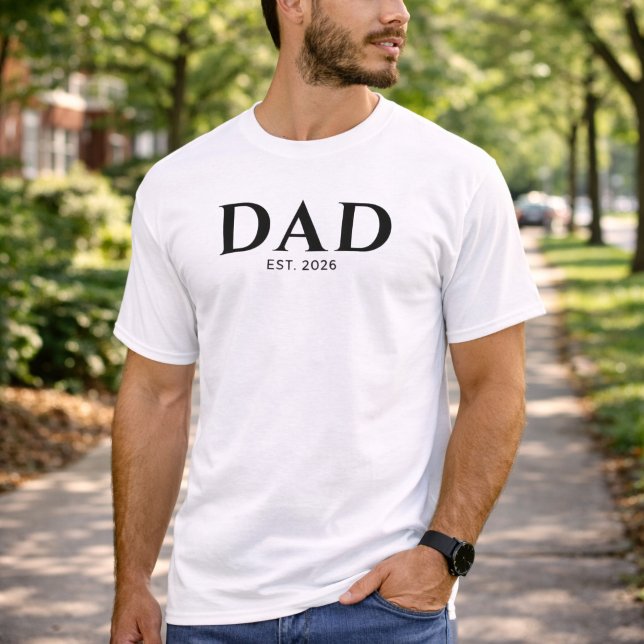 Modern Minimalistisk Pappa Estalperad  T Shirt (Skapare uppladdad)