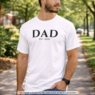 Modern Minimalistisk Pappa Estalperad T Shirt