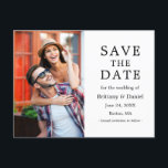 Modern, minimalistisk par foton spara datumet vykort<br><div class="desc">Modern,  minimalistisk,  enkel liten varning för foto-Förlovning Spara postkortet för datum</div>