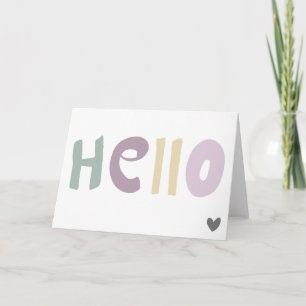 Modern Minimalistisk Pastel Färg Hej Kort