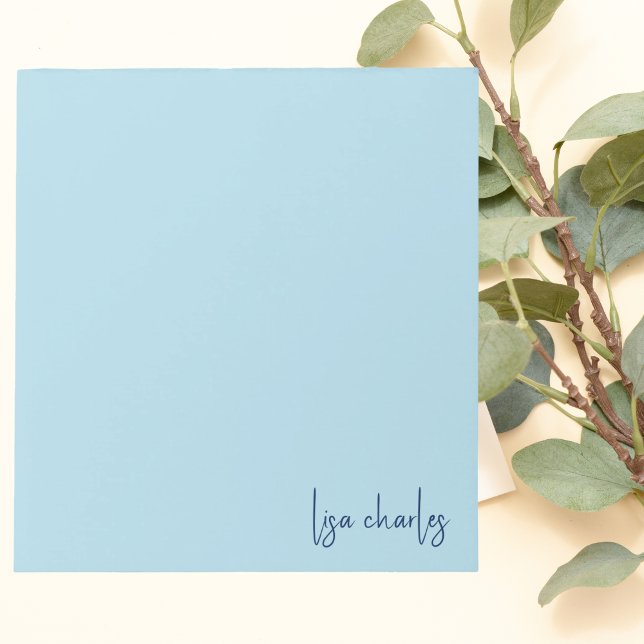 Modern minimalistisk Pastel & Navy Blue-Elegant Anteckningsblock (Skapare uppladdad)