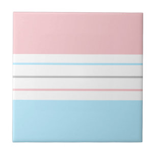 Modern minimalistisk Pastel Rosa Blue Linjer Kakelplatta