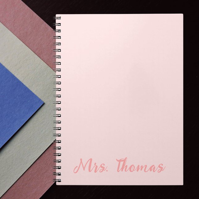 Modern minimalistisk Pastel Rosa Lärares uppskattn Anteckningsbok (Skapare uppladdad)