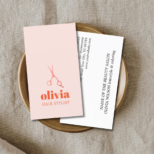 Modern Minimalistisk Pastell Färgrik Hår Salong Visitkort