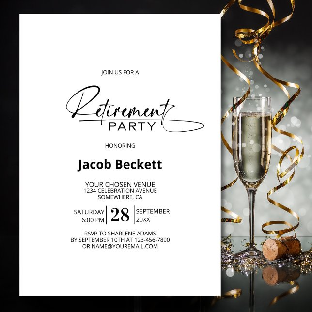 Modern minimalistisk Pension Party Inbjudningar (Skapare uppladdad)