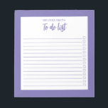 Modern minimalistisk periwinkle att göra lista anteckningsblock<br><div class="desc">Anteckningsblocket Modern minimalistisk periwinkle Lila to Do List. Skapa en egen checklista för personlig för dagliga uppgifter.</div>