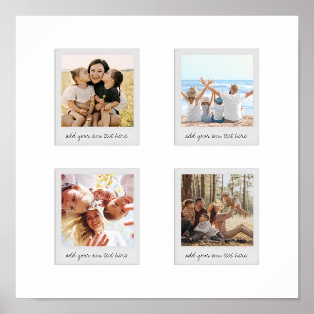 Modern minimalistisk Personlig 4 foto Poster (Framsidan)