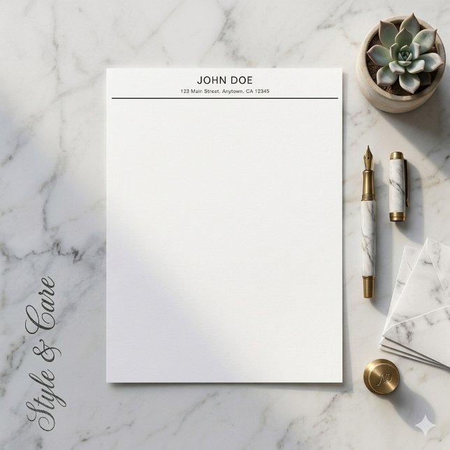 Modern Minimalistisk Personlig Brevhuvud för Konto (Modern Minimalist Personalized Office Letterhead)