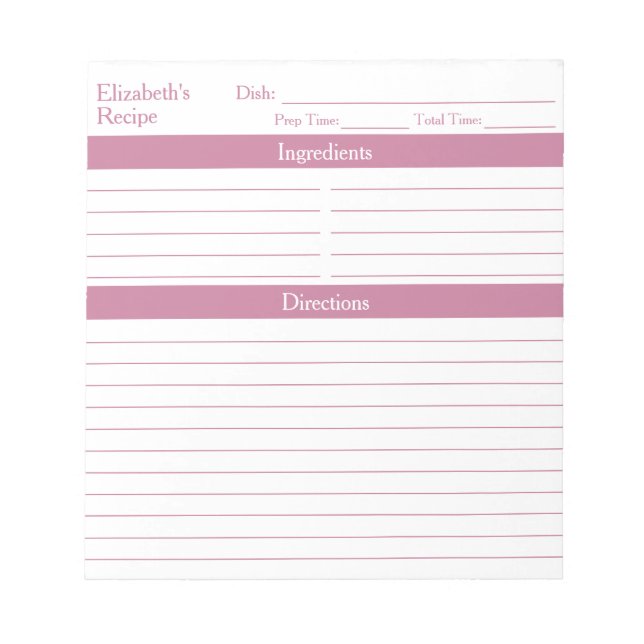 Modern minimalistisk Personlig för  Rosa Anteckningsblock (Framsida)