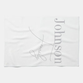 Modern minimalistisk personlig i familjen Namn Kökshandduk