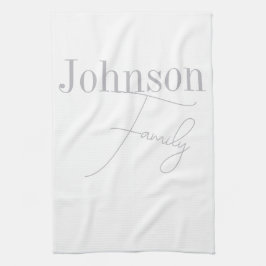 Modern minimalistisk personlig i familjen Namn Kökshandduk