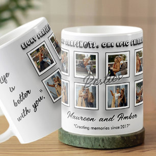 Modern minimalistisk Personlig med 8 foto, bästa v Kaffemugg
