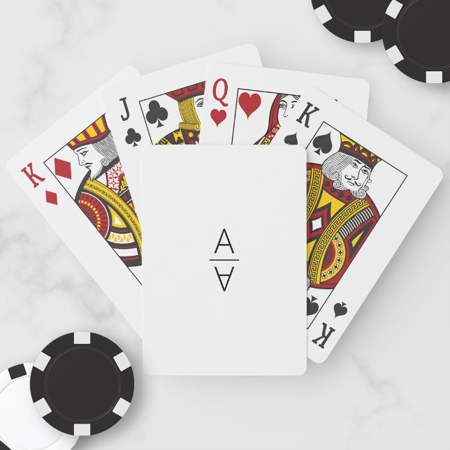 Modern Minimalistisk Personlig Monogram Casinokort (Skapare uppladdad)