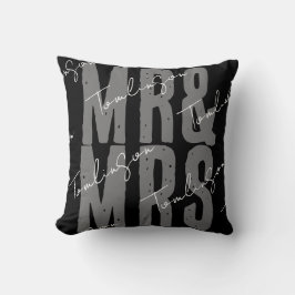 Modern minimalistisk personlig Mr. och Mrs. Kudde