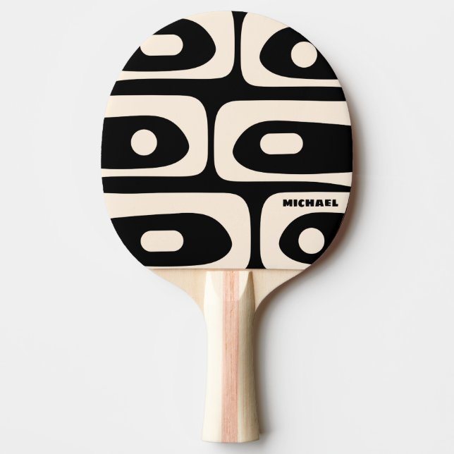 Modern, minimalistisk Personlig svart i mitten av  Pingisracket (Framsidan)