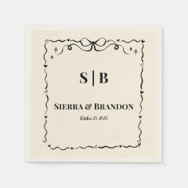 Modern minimalistisk Personligt bröllp-blöjor Pappersservett