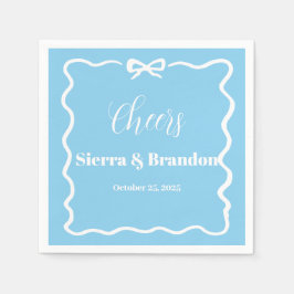 Modern minimalistisk Personligt bröllp Blue Napkin Pappersservett