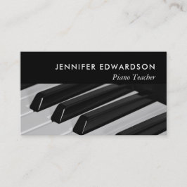 Modern minimalistisk pianolärarprofessionell visitkort