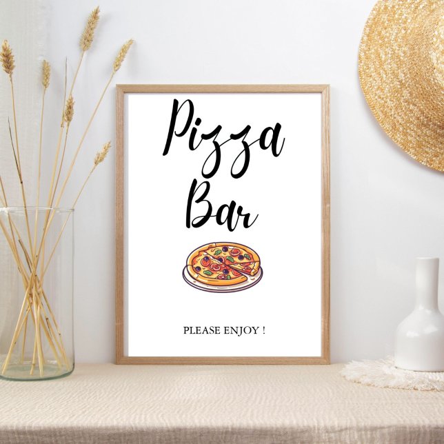 Modern minimalistisk pizza pub möhippa Bröllop Poster (Skapare uppladdad)