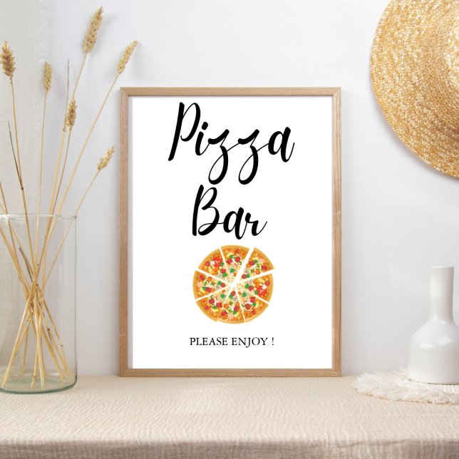 Modern minimalistisk pizza pub möhippa Bröllop Poster (Skapare uppladdad)