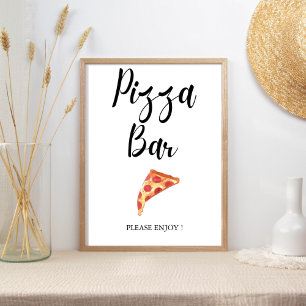 Modern minimalistisk pizza pub möhippa Bröllop Poster