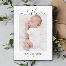 Modern minimalistisk Pojke-foto-kollage Birth Meddelande