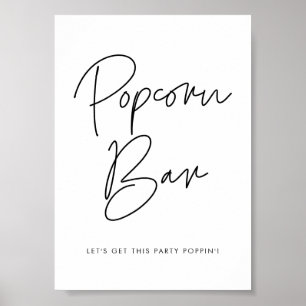 Modern minimalistisk Popcorn pub-tecken Poster