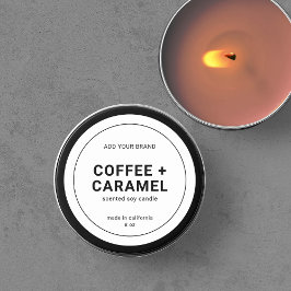 Modern minimalistisk produktetikett för Black Grän Runt Klistermärke