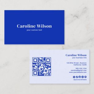 Modern minimalistisk Professionell av blå QR-kod Visitkort