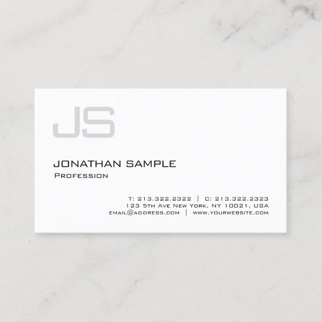 Modern Minimalistisk Professionell av Elegant Mono Visitkort (Framsida)