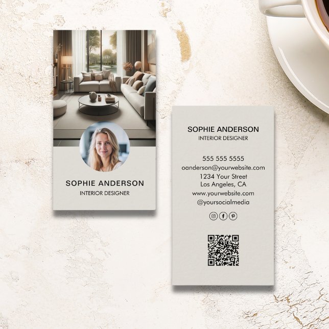Modern minimalistisk Professionell av foto Visitkort (Modern Minimalist Photo Professional Business Card)