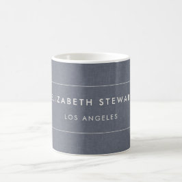 Modern minimalistisk professionell blå linne elfen kaffemugg