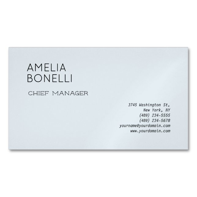 Modern minimalistisk Professionell - blå Magnetiska Visitkort (Framsida)