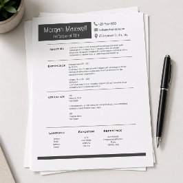 Modern Minimalistisk Professionell CV-Mall Brevhuvud