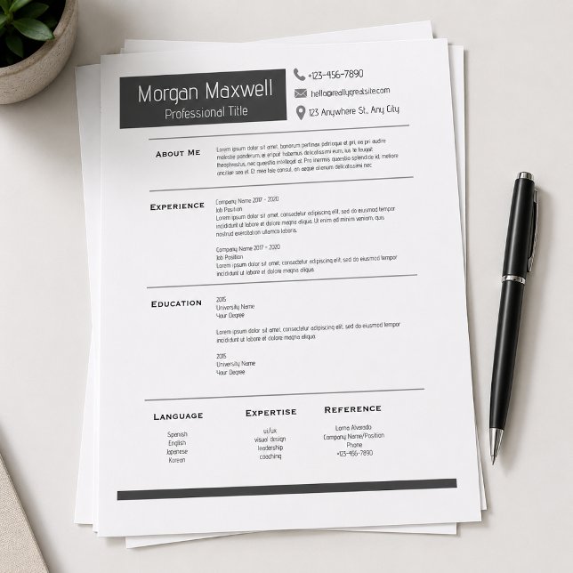 Modern Minimalistisk Professionell CV-Mall Brevhuvud (Skapare uppladdad)