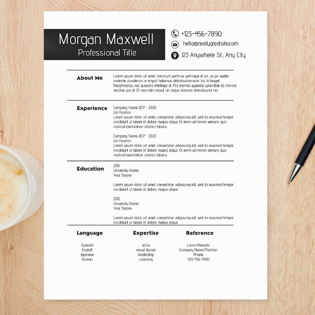 Modern Minimalistisk Professionell CV-Mall Brevhuvud (Skapare uppladdad)